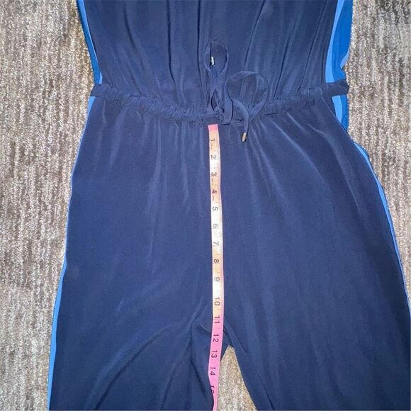 Tommy Hilfiger Women's Side Stripe Drawstring Blue V-Neck Jumpsuit Size 8 - Picture 16 of 16